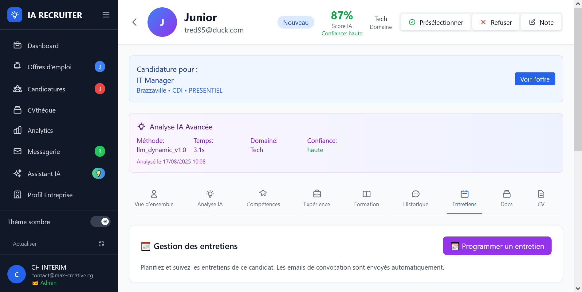Profil Candidat